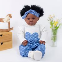 Poupée Reborn réaliste populaire de 24 pouces, peau noire, en vinyle, avec tenue complète, jouet de jeu de rôle pour enfants, cadeau