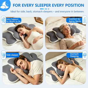 Almohada Ortopédica Cervical Ergonómica de Espuma Viscoelástica para Alivio del Dolor, Soporte para el Cuello y Relajación de Cuello y Hombros - Product Image 5