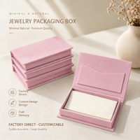 Boîte à bijoux magnétique à rabat en crème beige pour cartes VIP, avec pochette intérieure pour porte-cartes de remerciement - Vente en gros