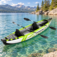Kayak gonflable tandem pour 2 personnes, kayak à double poste en PVC de 4,1 m avec pagaie, pompe et kit de réparation, vente en gros, logo personnalisé OEM