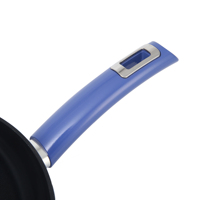 Poêle à frire en aluminium pressé antiadhésive bleue avec revêtement céramique, compatible induction, pour une cuisine saine au quotidien