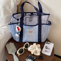 Sac de natation pliable en silicone, maille colorée, ultra-léger, organisateur de rangement, séparation sec-humide, pochette grande capacité