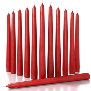 Elegant Small 25cm 10" Deep-Colored Smokeless No-Fragrance Handmade Taper Paraffin <b>Wax</b> <b>Candles</b> Stick Romantic Home Decor Wedding - Product Image 1