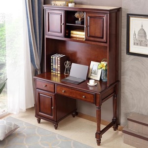 American Style <b>Solid</b> <b>Wood</b> Desk <b>Bookcase</b> Combination Storage Study Furniture For Home Bedroom Student Computer Use - Product Image 2