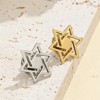 Yiwu Aceon acier inoxydable taille personnalisée brillant poli Religion Promotion cadeau église sainte prier plaine juif étoile broche