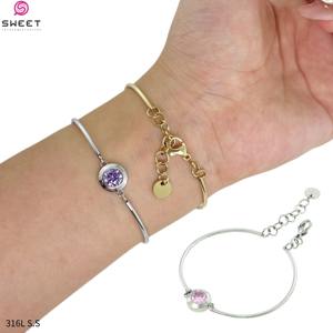 กำไลทอง ดีไซน์ล่าสุด คุณภาพสูง กำไลสแตนเลส 316L สร้อยข้อมือสแตนเลสสำหรับผู้หญิง - Product Image 2