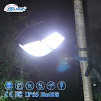 Lampes solaires d'extérieur Solarup à 3 têtes LED flexibles sur trépied, IP65, rechargeables, haute luminosité, sans fil, avec détecteur de mouvement