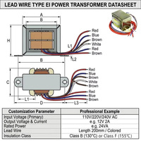 Transformateur de puissance monophasé basse fréquence professionnel personnalisé EI-063, robuste, 220V 36V 50W, bobinage en cuivre pur