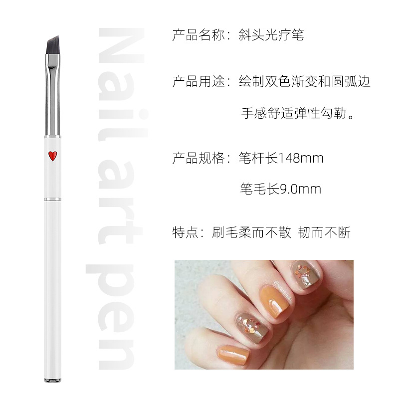 Angled head uv light pen