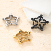 Anneaux de mamelon en acier inoxydable Bijoux de piercing corporel Anneaux de bouclier de mamelon fleur étoile réglable Pinces à mamelon pour femmes