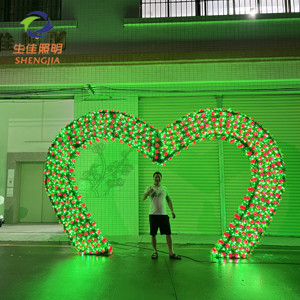Shengjia DIY Disesuaikan Led Motif Cahaya Ornamen Natal Menyala Bingkai Kawat Pintu Masuk Lengkungan Disesuaikan - Product Image 5