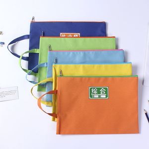 Portable A4 Colorful Subject Document Bag Students Multipurpose Stationery Durable Waterproof Oxford Zipper <b>File</b> Bag for Office - Product Image 4