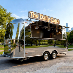 Remolque de Comida Económico, Camión de Hot Dogs, Hamburguesas, Barbacoa de Carbón, Tacos, <span class=keywords><strong>Pollo</strong></span> Frito, con Freidoras, Estufa y Parrilla - Product Image 1
