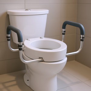 Rehausseur de toilette de 3,5 pouces de hauteur avec accoudoir en aluminium et rembourrage EVA, capacité de 300 lb, équipement de sécurité pour salle de bain - Product Image 2