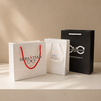 Sacs shopping en papier de luxe personnalisés avec logo imprimé, sacs d'emballage haut de gamme pour magasins d'optique
