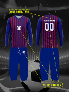 Tùy chỉnh v-cổ bóng đá dài Quần tay áo in player Logo mùa hè unisex dành cho người lớn thiết lập dịch vụ OEM nhanh khô thoáng khí - Product Image 3