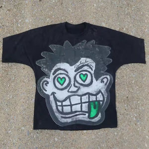 Custom Logo Streetwear Vintage 220G Acid <b>Washed</b> T-shirt Print Loose Plus Size Oversized Casual Men's T-shirt - Product Image 1