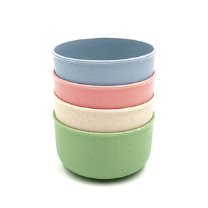 Exported wheat <b>straw</b> bowl 4-piece set, dormitory rice bowl, soup bowl, children's anti-fall bowl, simple children's tableware, - Product Image 2