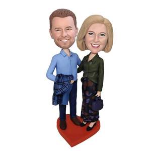 Figure su misura bobblehead fanno una coppia felice bobble head due persone bobblehead - Product Image 3