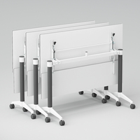 Table de conférence pliable en métal LIWEI avec roulettes, pieds en acier et étagère de rangement - Mobilier de réunion de bureau commercial moderne
