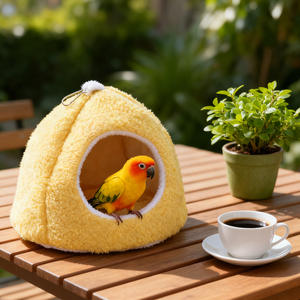 Nid chaud pour perroquet, maison en coton moelleux avec polaire épaisse - Cabane d'hiver pour se blottir et hamac pour cage, lit pour oiseaux, fournitures pour animaux <span class=keywords><strong>de</strong></span> compagnie - Product Image 6