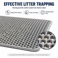 Tapis de litière pour chat en mousse EVA imperméable, design nid d'abeille, double couche, antidérapant, facile à nettoyer, OEM