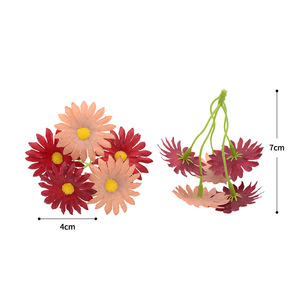 Fleurs artificielles en soie Dongchen Crafts, marguerites de 4 cm, base en soie, pour coiffure Hanfu, matériel pour couronne DIY - Product Image 5