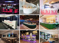 Comptoir de bar en forme de L moderne sur mesure pour bar à domicile, sous-sol, restaurant, boîte de nuit et pub - Mobilier commercial multifonctionnel