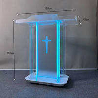 Pupitre de conférence moderne en acrylique, pliable, multifonctionnel, écologique et durable pour écoles, supermarchés, hôtels, églises