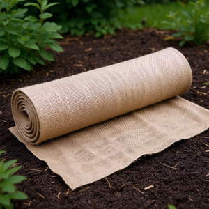 Rouleau de toile de jute 3,7 pi x 15 pi pour paillis de jardin, rétention d'humidité du sol, contrôle des adventices, couverture végétale, naturel, écologique, biodégradable - Product Image 2