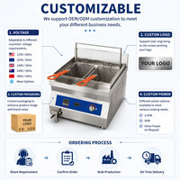 Friteuse à induction de comptoir à économie d'énergie, friteuse électrique à huile, contrôle précis de la température, acier inoxydable 304, capacité 18L