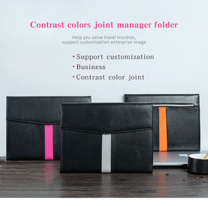 Pasta de Documentos em Forma de Envelope Empresarial Tri-fold em Couro PU com Fecho Magnético - Product Image 4