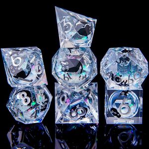 Set de dés DND Cat Liquid Core, 1 pièce, peints à la main, écologiques, à bords tranchants, en résine polyédrique pour jeux de rôle Dungeons & Dragons - Product Image 2