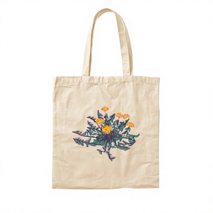 Sac fourre-tout en toile écologique réutilisable avec imprimé floral, poignée souple, durable et grande capacité, option de logo personnalisé OEM ODM - Product Image 3