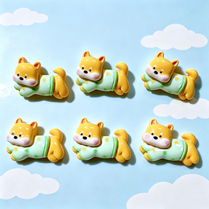 Figuras de Resina de Animales Kawaii, Adornos Ecológicos de Gatos y Perros Corriendo, Charms Delgados para Manualidades, Hebillas para Zapatos, Regalo Empresarial - Product Image 6