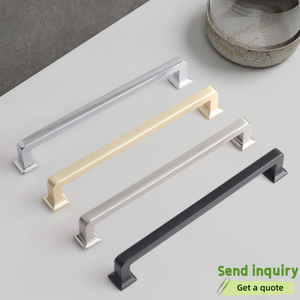 Manijas Modernas de Aleación de Zinc Sólido para Gabinetes, Tiradores Cuadrados con Base Escalonada, Multicolores, para Armarios, Cocinas y Muebles - Product Image 1