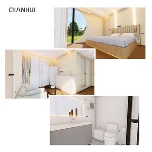 Premium placa de metal flexibilidad móvil contenedor prefabricado cabina cuatro personas <span class=keywords><strong>Apple</strong></span> cabina hotel con CE - Product Image 3