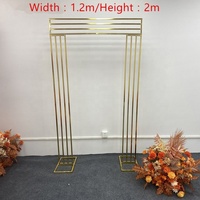 Lot de 3 Arches de Mariage en Métal Doré pour Fond de Scène, Support Décoratif pour Fêtes et Événements
