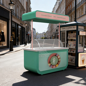 Chariot à desserts entièrement équipé pour la vente de gelato et de crèmes glacées tendance de haute qualité - Product Image 4