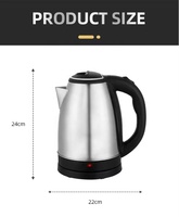 Bouilloire électrique portable en acier inoxydable 1.8L 1350W/1800W Chauffe-eau sans fil 220V pour la cuisine domestique avec fonction de maintien au chaud