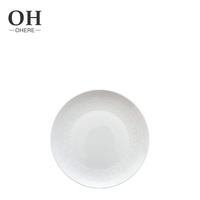 Service de table en porcelaine fine de luxe, motif en relief, assiette de présentation blanche pour mariage, fête, banquet