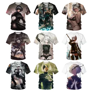 New Cool Anime Nier Autômatos 3D Imprimiram a Camisa Para Homens de Manga Curta Camisa Impressão 3D De Homens Estilo Harajuku T Shirts Tops