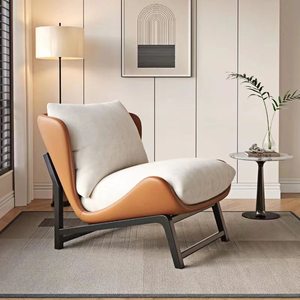 Fauteuil en cuir minimaliste <span class=keywords><strong>italien</strong></span>, chaise longue moderne nordique pour balcon, salon, fauteuil design, mobilier d'hôtel - Product Image 5