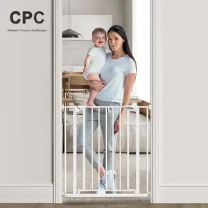 Chocchick, puerta de escalera portátil personalizable, puerta de seguridad plegable de Metal de acero ajustable ancha para niños y mascotas