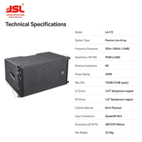 LA-112 Haut-parleur passif professionnel Line Array 12 pouces 400W en contreplaqué de bouleau pour système de sonorisation de banquet