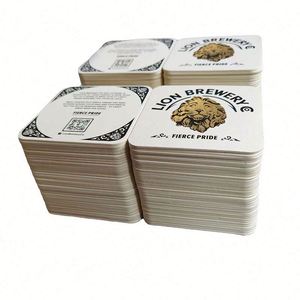 Sous-verres en papier recyclables pour hôtel, sous-verres promotionnels en carton absorbant avec fonction publicitaire - Product Image 2