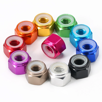Écrous de blocage hexagonaux décoratifs en aluminium coloré 6061 6063 7075 avec insert en nylon M2 M3 M4 M5 M6 M8 M10 M12