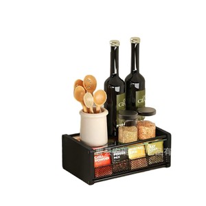 Estante de almacenamiento de cápsulas de café y bolsitas de té de madera, organizador de escritorio de doble capa con compartimentos para uso en la cocina - Product Image 5