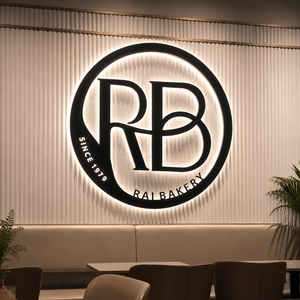 Insegna LED Rotonda Personalizzata <span class=keywords><strong>per</strong></span> Attività Commerciali, Insegna Retroilluminata da Parete, Lettere 3D <span class=keywords><strong>per</strong></span> Caffè, Ristoranti e Reception - Product Image 1