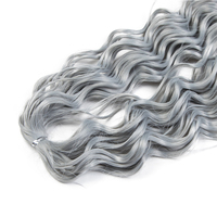 Extension de cheveux synthétiques longs à ondulations profondes, 30 pouces, bouclés, à trame unique, en fibre haute température, pour tressage